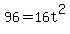 96+=+16t%5E2