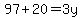 97%2B20=3y