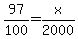 97%2F100=x%2F2000