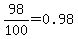 98%2F100=0.98