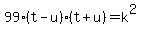 99%28t-u%29%28t%2Bu%29=k%5E2