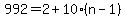 992=2%2B10%28n-1%29