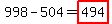998-504=highlight%28494%29