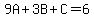 9A%2B3B%2BC=6