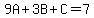 9A%2B3B%2BC=7