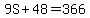 9S%2B48=366