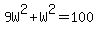 9W%5E2%2BW%5E2=100
