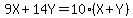 9X%2B14Y=10%28X%2BY%29