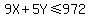 9X%2B5Y%3C=972