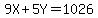 9X%2B5Y=1026