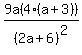 9a%284%28a%2B3%29%29%2F%282a%2B6%29%5E2