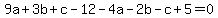 9a%2B3b%2Bc-12-4a-2b-c%2B5=0