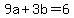 9a%2B3b=6