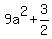 9a%5E2+%2B+3%2F2