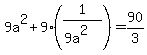 9a%5E2+%2B+9%2A%281%2F%289a%5E2%29%29+=+90%2F3