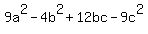 9a%5E2-4b%5E2%2B12bc-9c%5E2
