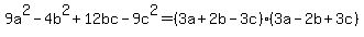 9a%5E2-4b%5E2%2B12bc-9c%5E2=%283a%2B2b-3c%29%283a-2b%2B3c%29
