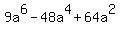 9a%5E6-48a%5E4%2B64a%5E2