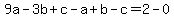 9a-3b%2Bc-a%2Bb-c=2-0