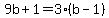 9b%2B1=3%28b-1%29