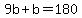 9b%2Bb=180
