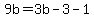 9b=3b-3-1