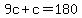 9c%2Bc=180