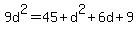 9d%5E2=45%2Bd%5E2%2B6d%2B9