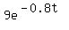 9e%5E%28-0.8t%29