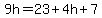 9h=23%2B4h%2B7
