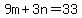 9m%2B3n=33