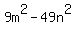 9m%5E2-49n%5E2