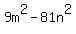 9m%5E2-81n%5E2