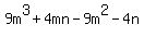 9m%5E3%2B4mn-9m%5E2-4n