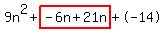 9n%5E2%2Bhighlight%28-6n%2B21n%29%2B-14
