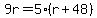 9r=5%28r%2B48%29
