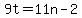 9t=11n-2