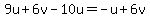 9u%2B6v-10u=-u%2B6v