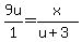 9u%2F1=x%2F%28u%2B3%29