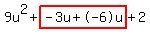 9u%5E2%2Bhighlight%28-3u%2B-6u%29%2B2