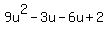 9u%5E2-3u-6u%2B2