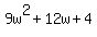 9w%5E2%2B12w%2B4