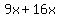 9x%2B16x