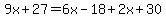 9x%2B27=6x-18%2B2x%2B30