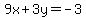 9x%2B3y=-3