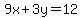 9x%2B3y=12