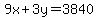9x%2B3y=3840