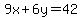 9x%2B6y=42