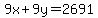 9x%2B9y=2691