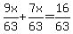 9x%2F63+%2B+7x%2F63+=+16%2F63